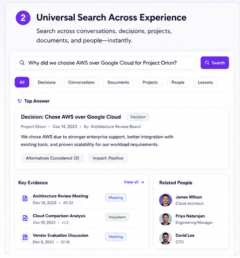 Universal Search Across Experience